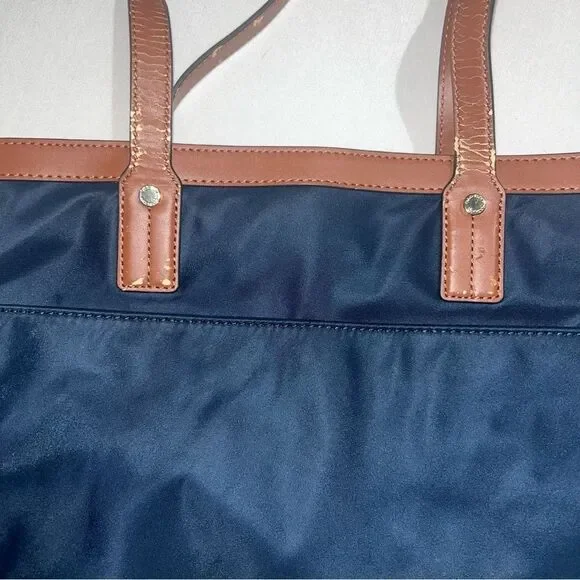 Calvin Klein Navy Blue & Brown Leather Purse - Picture 6 of 11
